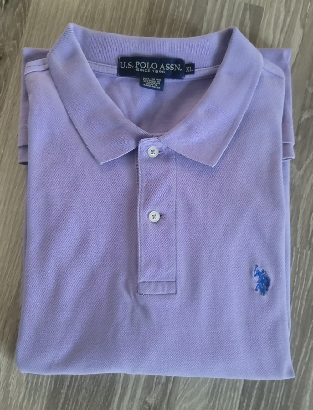 US Polo Assn Purple Pique Polo Men’s XL Cotton Short Sleeve Casual Golf Preppy